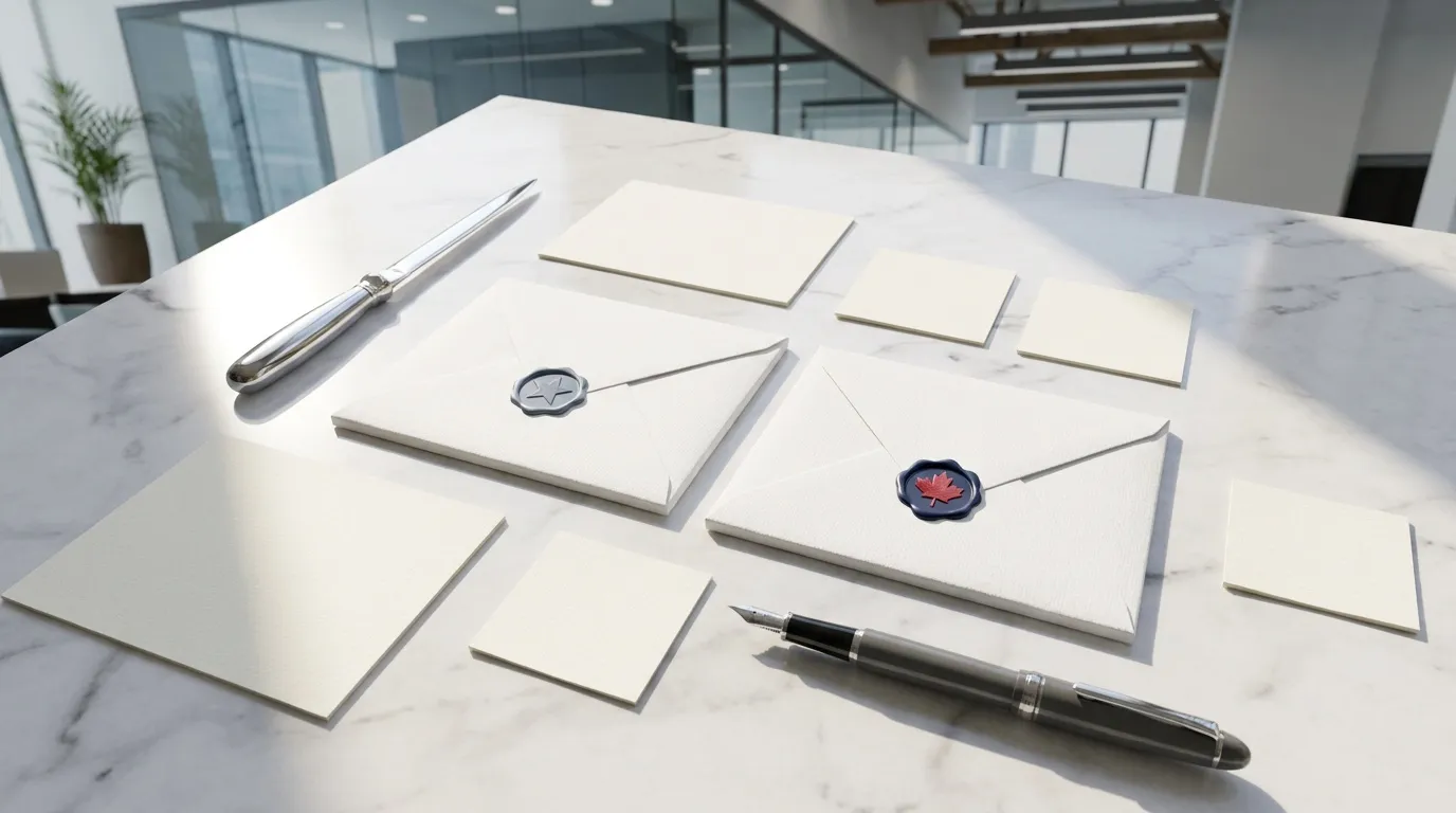 Enveloppes blanches avec sceaux sur table marbre bureau moderne