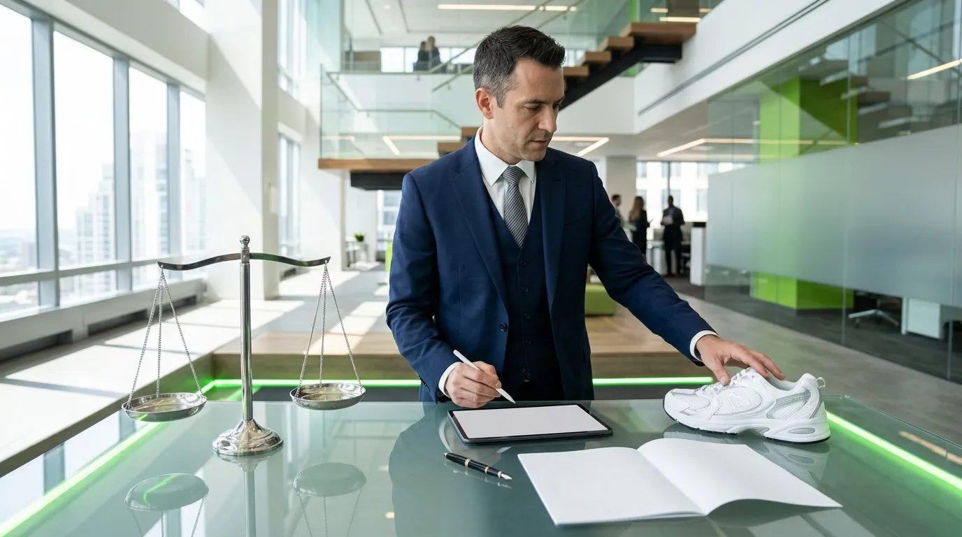 Homme d'affaires en costume bleu analyse des documents légaux